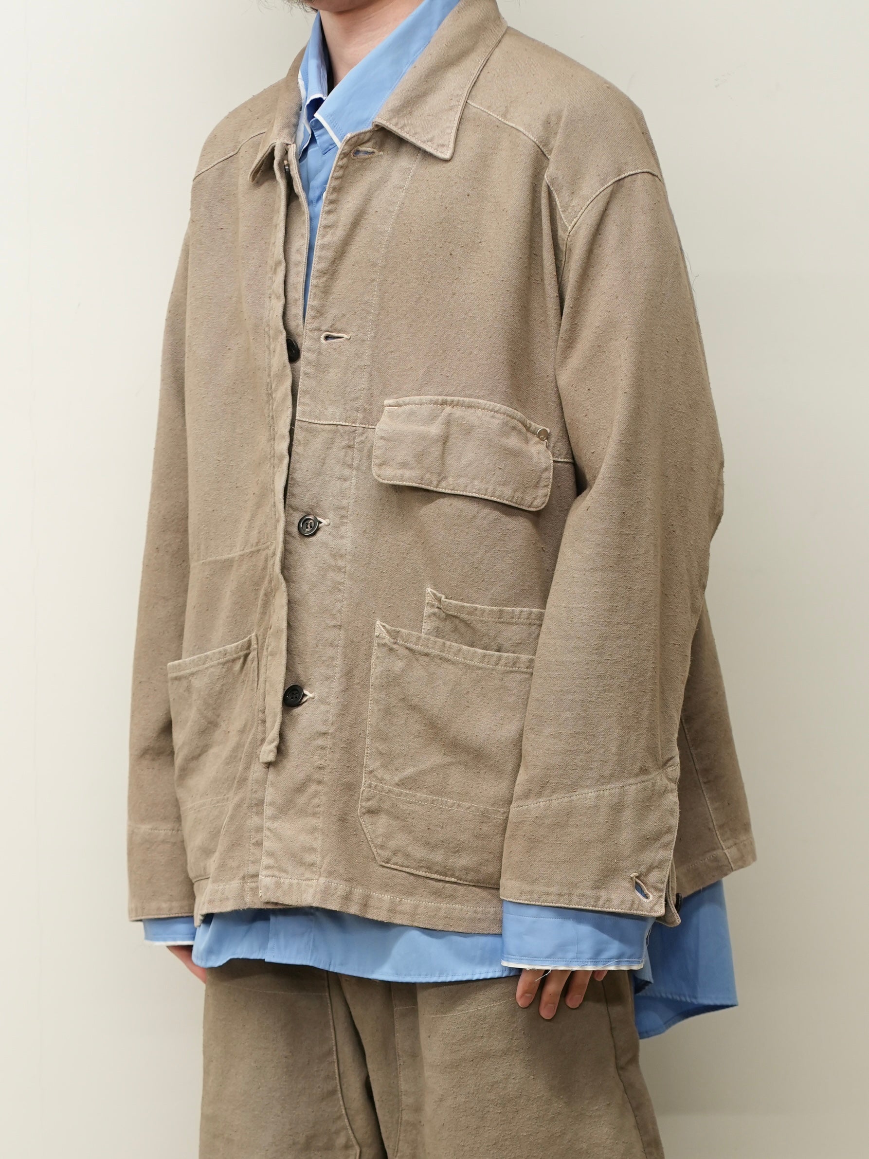 C/R DUCK COVERALL JACKET(GREIGE) – ANCELLM