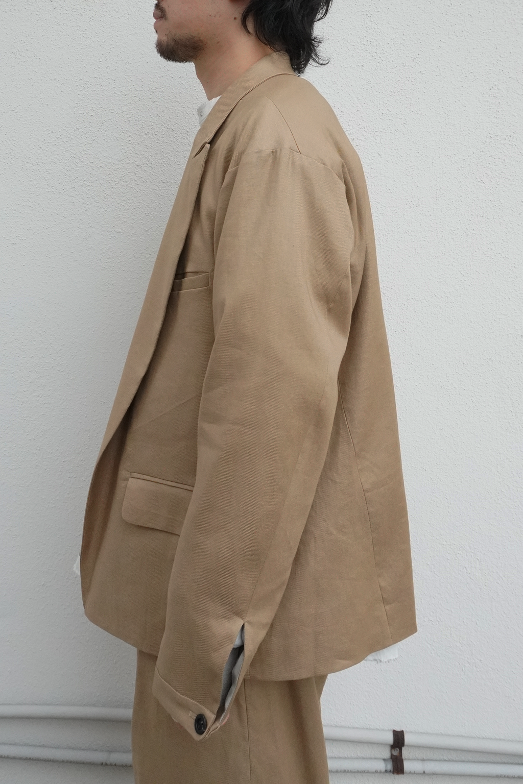 BUTTONLESS TAILORED JACKET(BEIGE)