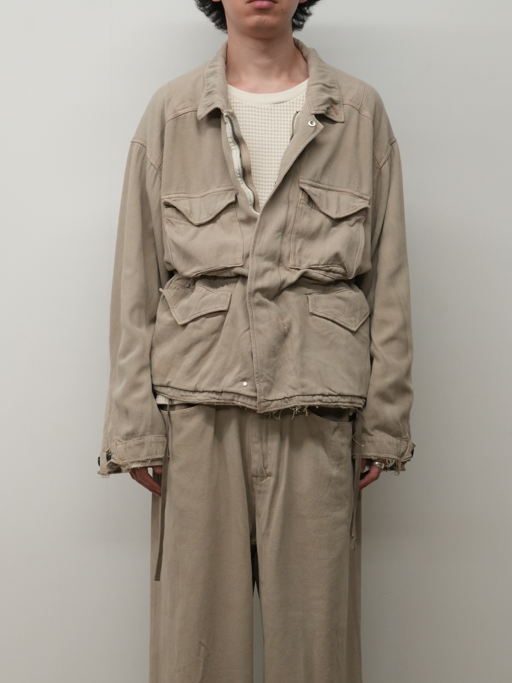 SILK SUEDE FIELD JACKET(SAND) – ANCELLM SILK SUEDE FIELD JACKET(SAND) – ANCELLM