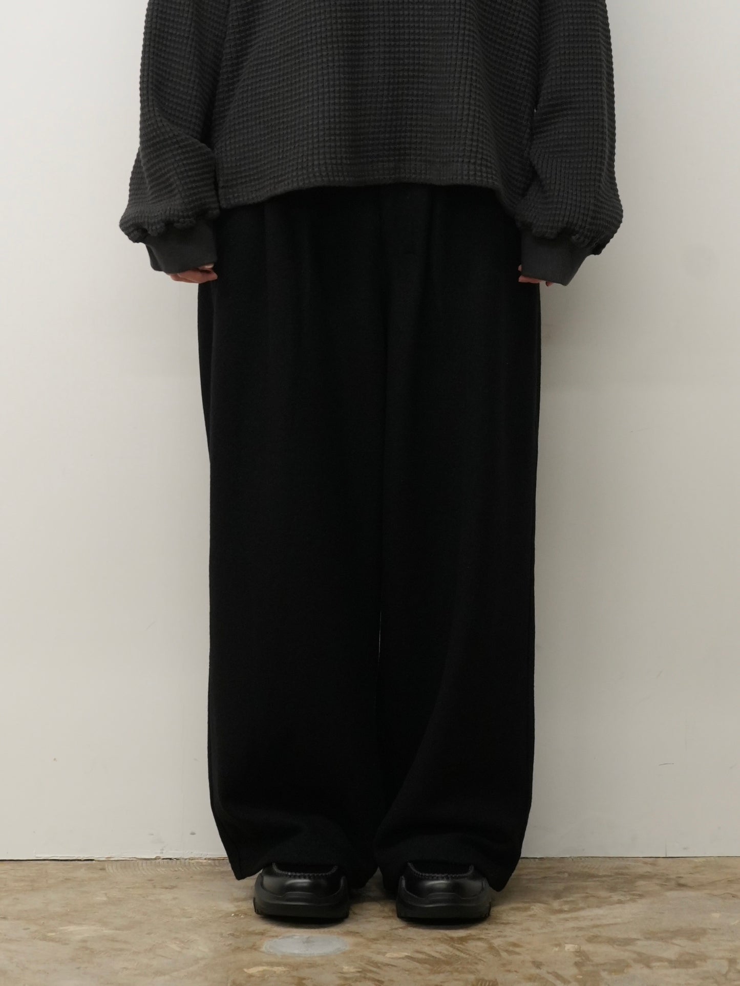 HEAVY WAFFLE OVER LS(BLACK)