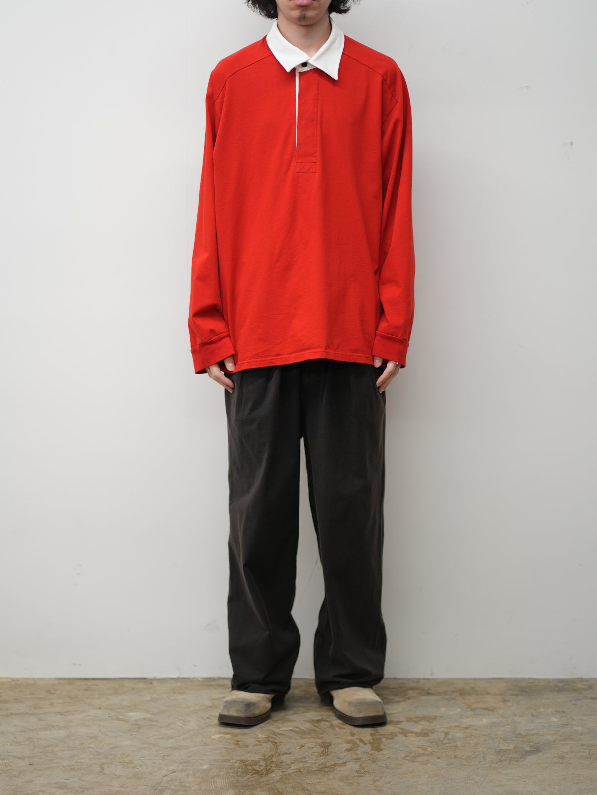 TWO-TONE RUGBY SHIRT(RED)