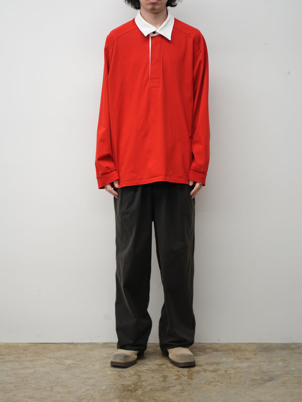 TWO-TONE RUGBY SHIRT(RED)