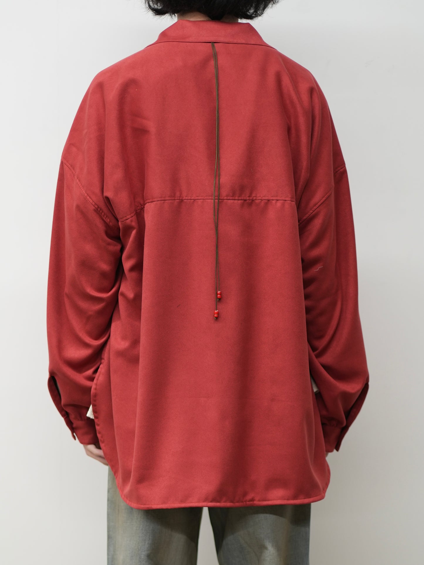 VEGAN SUEDE LONG SHIRT(RED)