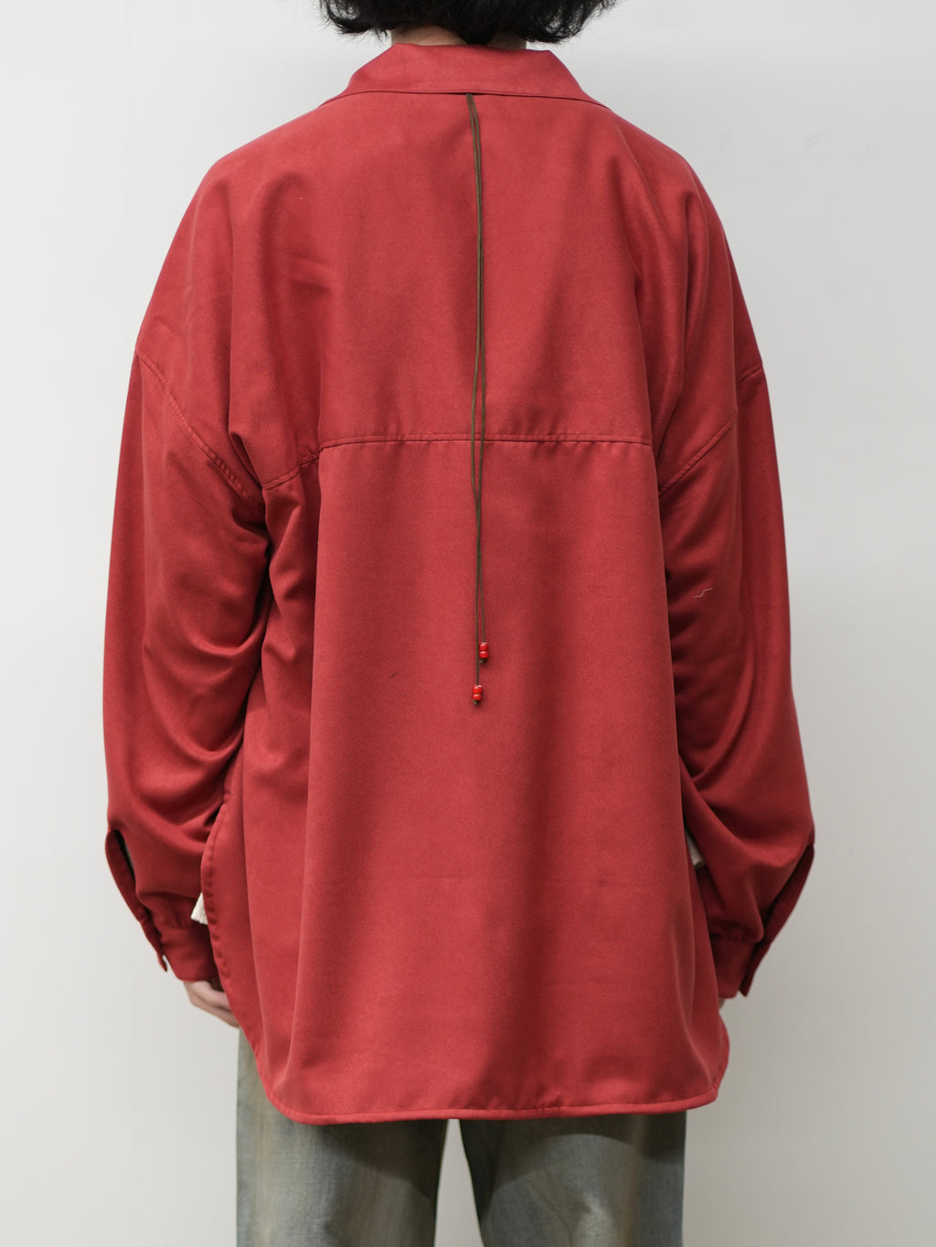 VEGAN SUEDE LONG SHIRT(RED)