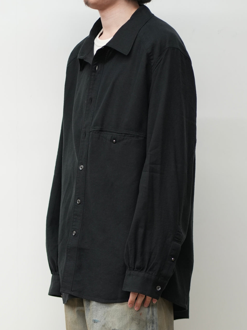 L/S NEP BOXY SHIRT(BLACK) – ANCELLM