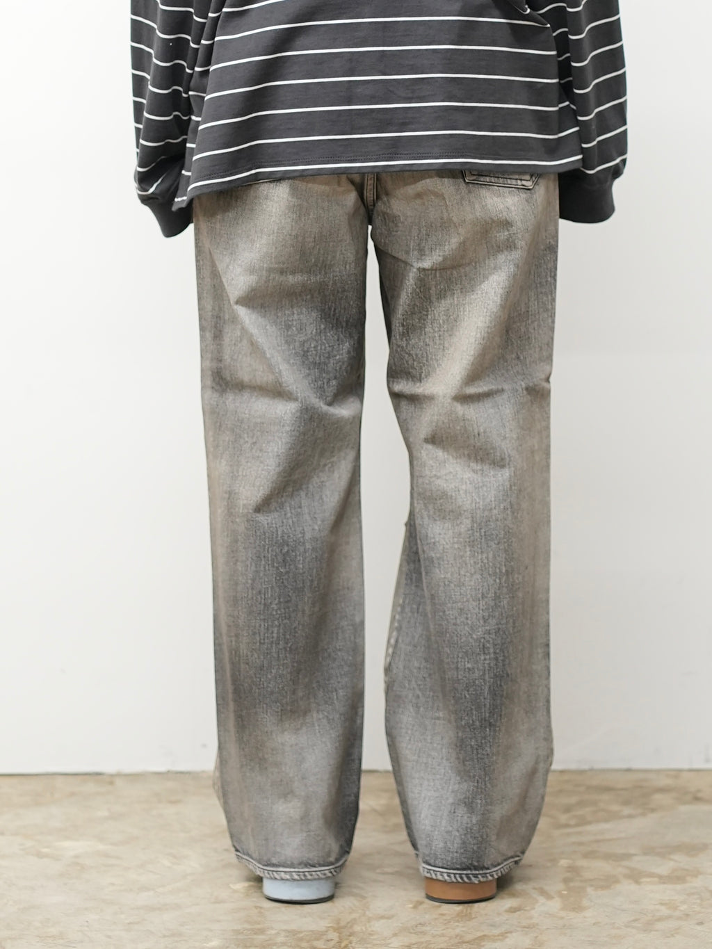 CRASH MIDDLE STRAIGHT 5P DENIM PANTS(BLACK)
