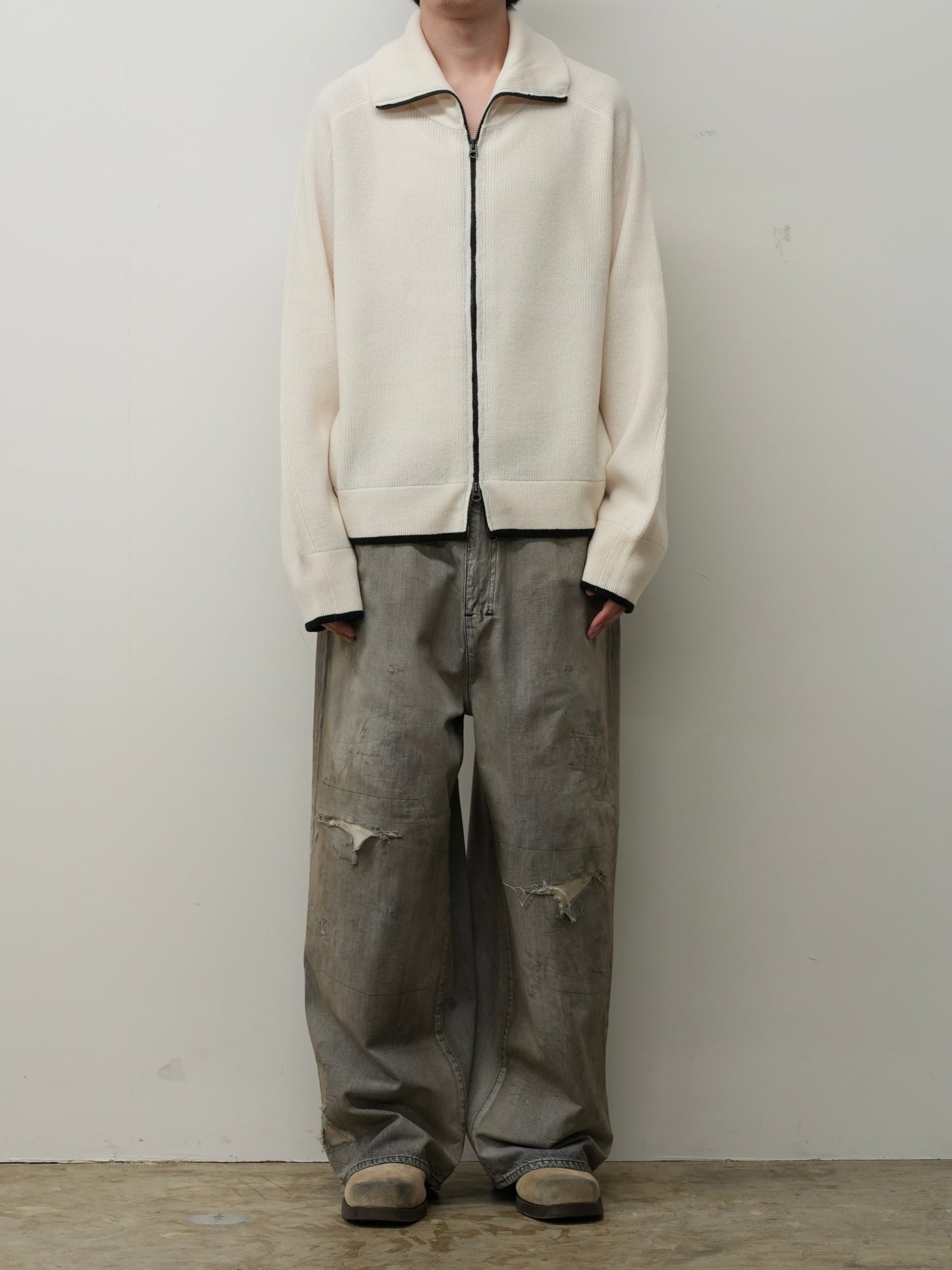 C/W DRIVERS KNIT(WHITE)