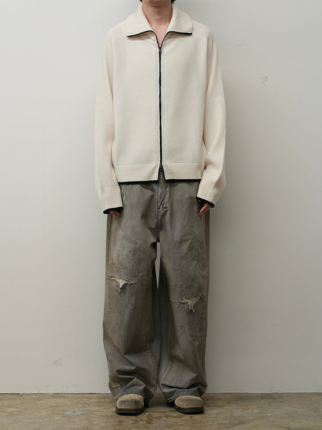 C/W DRIVERS KNIT(WHITE)