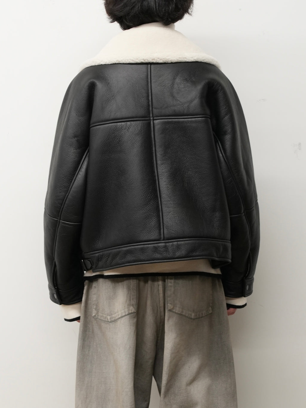 MOUTON DOUBLE JACKET(WHITE×BLACK)