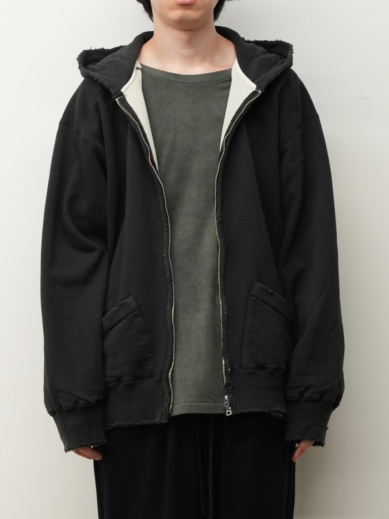 ZIP UP HOODIE(BLACK) – ANCELLM