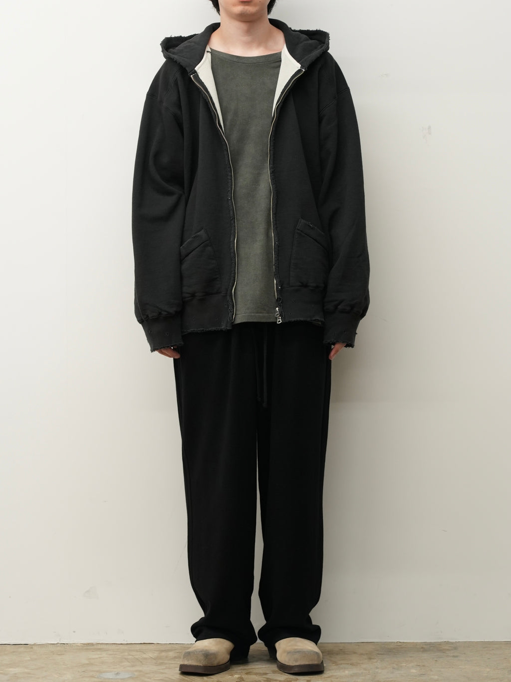 ZIP UP HOODIE(BLACK)