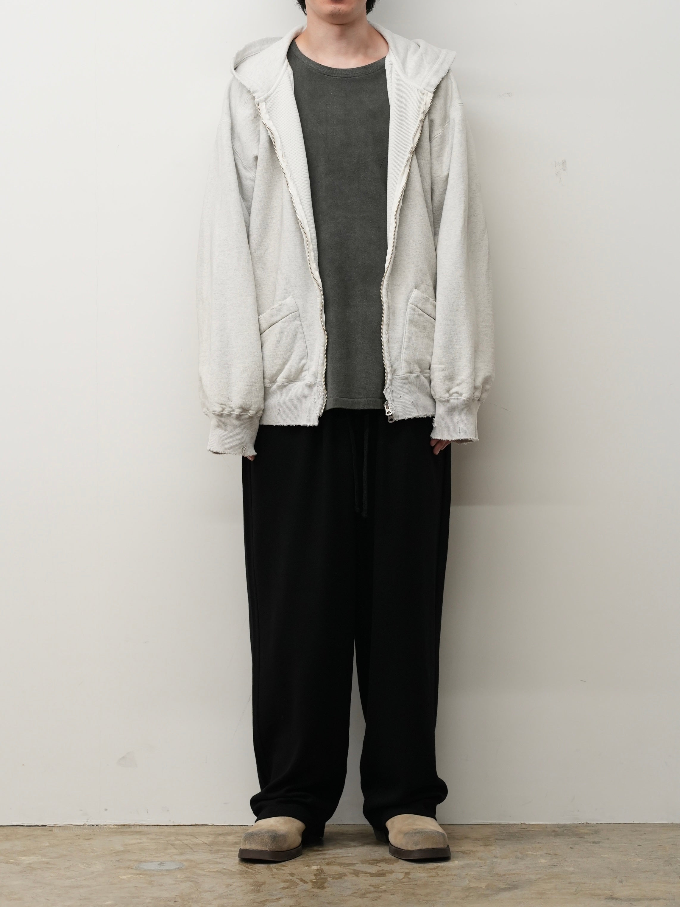 é ジップアップジャケット ホワイト ZIP UP HOODIE(HEATHER WHITE) – ANCELLM