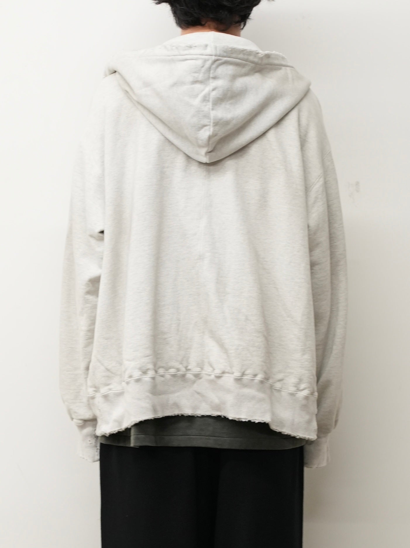 ZIP UP HOODIE(HEATHER WHITE)