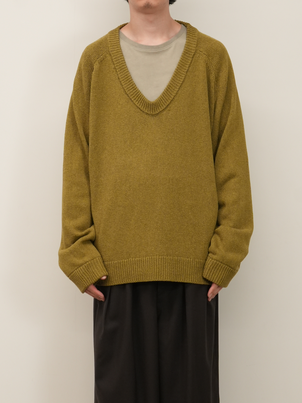 UV NECK KNIT(LIME) – ANCELLM UV NECK KNIT(LIME) – ANCELLM