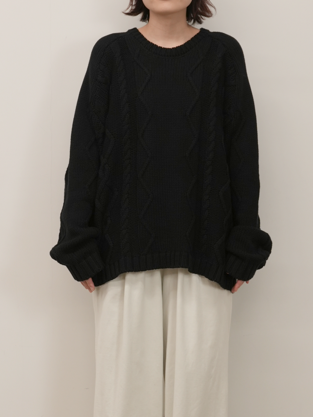 CABLE STICH KNIT(BLACK) – ANCELLM CABLE STICH KNIT(BLACK) – ANCELLM