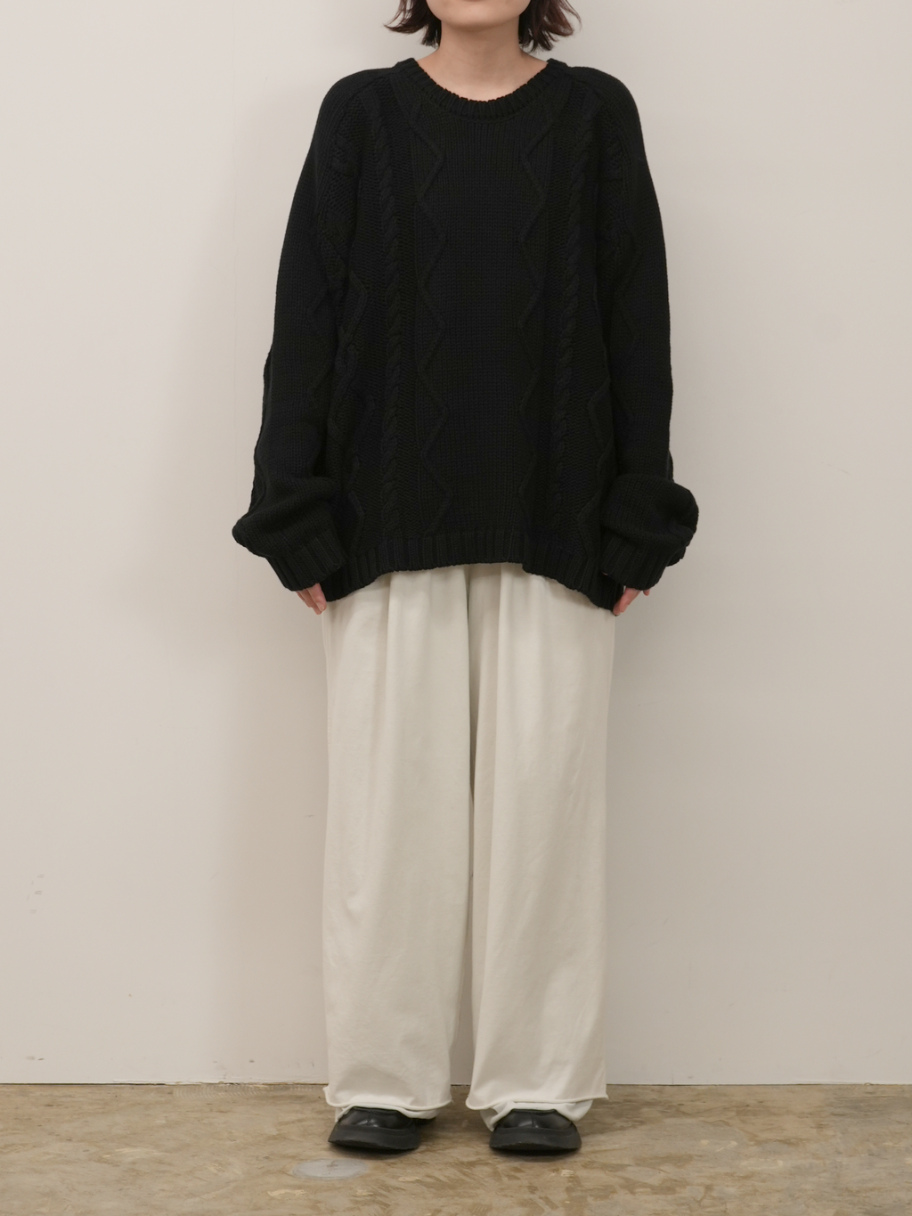 CABLE STICH KNIT(BLACK) – ANCELLM CABLE STICH KNIT(BLACK) – ANCELLM