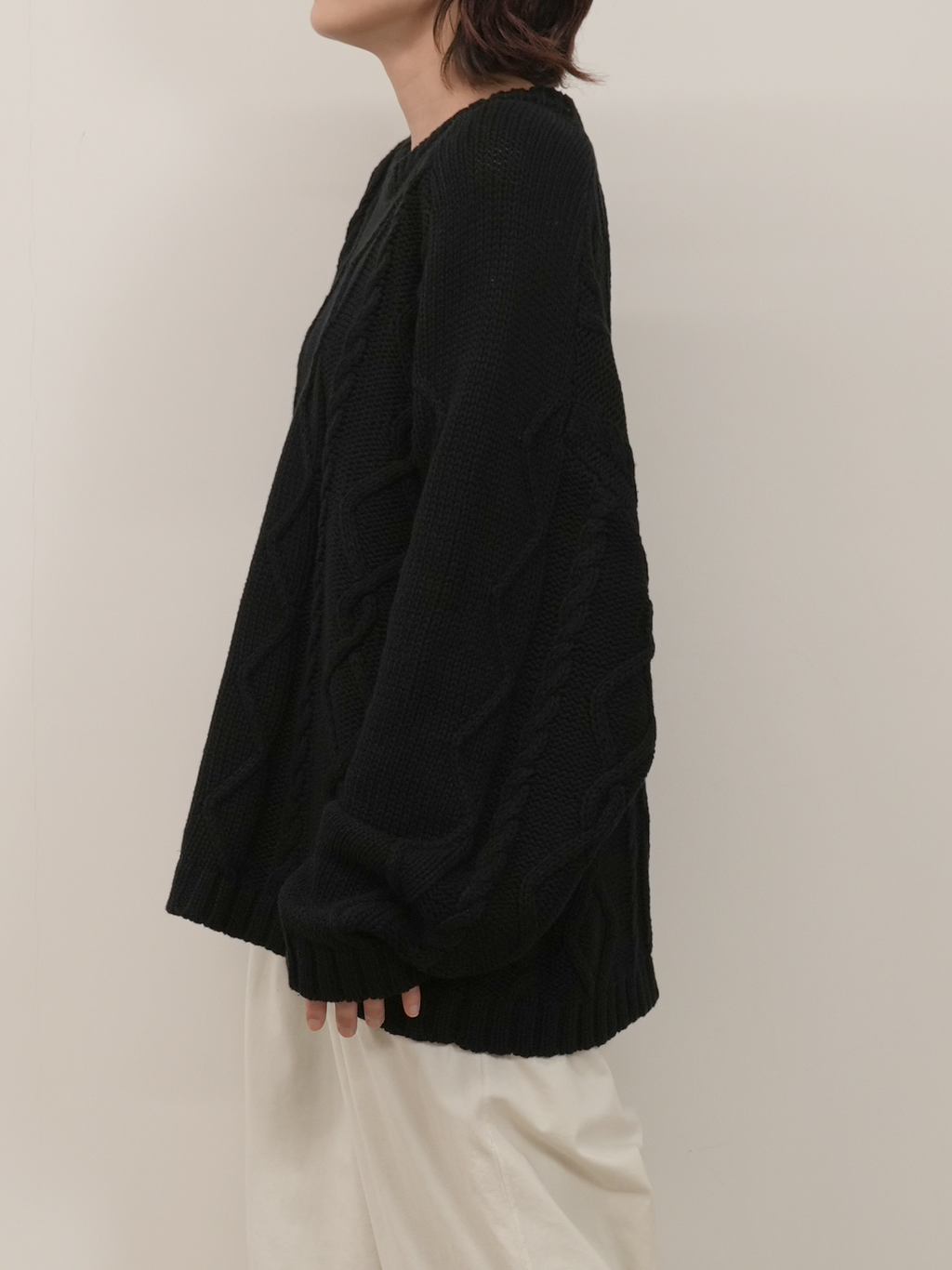 CABLE STICH KNIT(BLACK) – ANCELLM CABLE STICH KNIT(BLACK) – ANCELLM