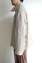 LINEN PULLOVER SHIRT(BEIGE)