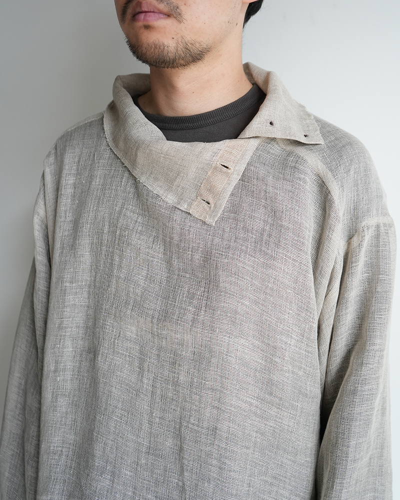 LINEN PULLOVER SHIRT(BEIGE)