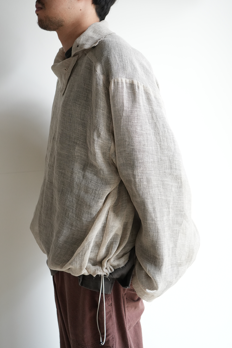 LINEN PULLOVER SHIRT(BEIGE)