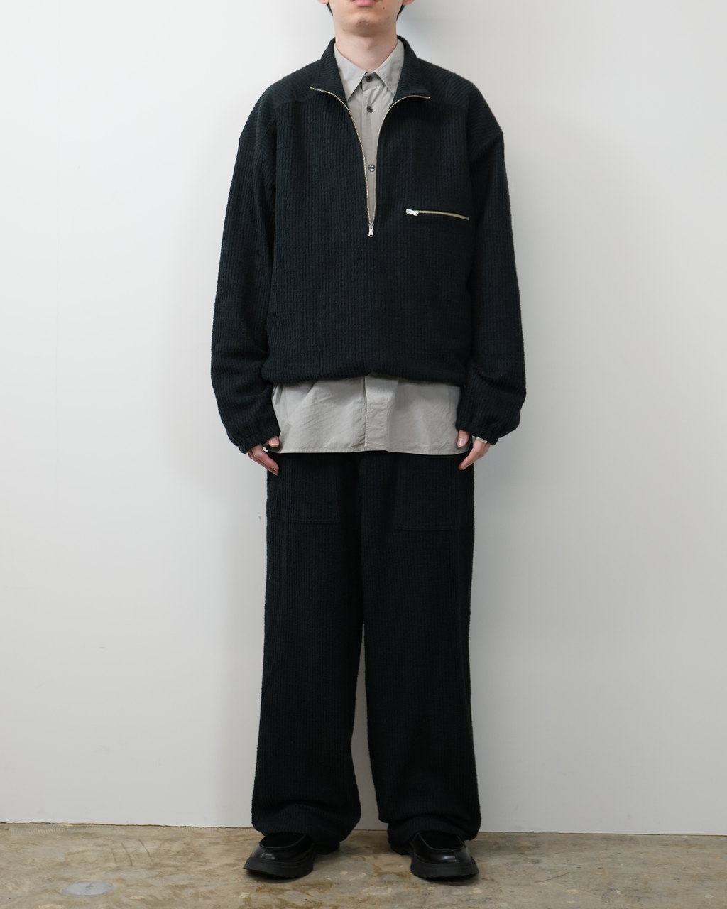 CUT STRIPE EASY BAKER PANTS(BLACK) – ANCELLM CUT STRIPE EASY BAKER PANTS(BLACK) – ANCELLM