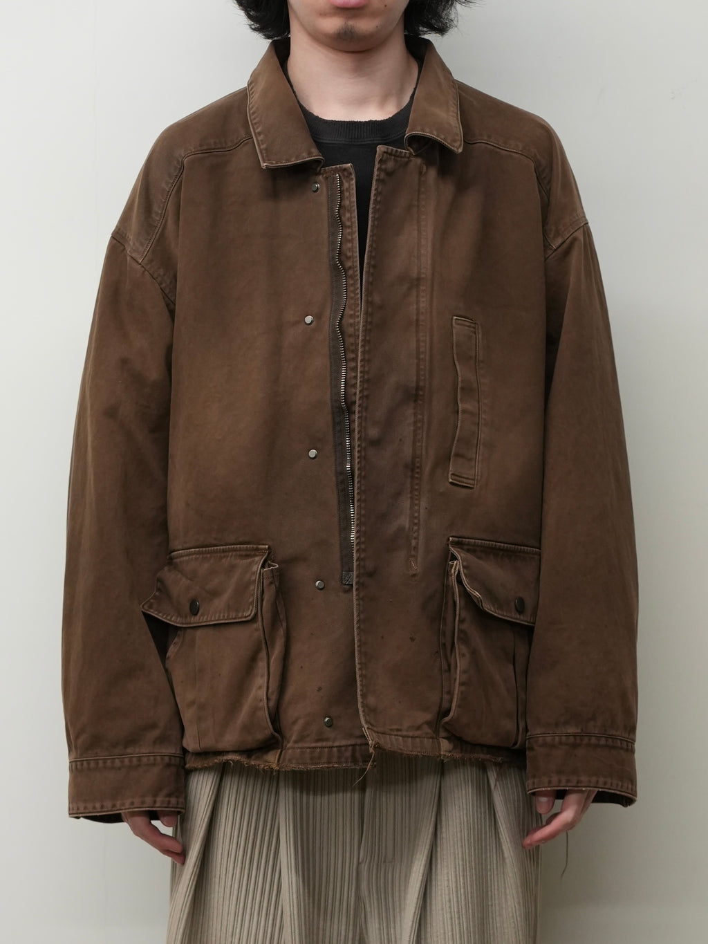 HIGHCOUNT DRILL AGING JACKET(BROWN)