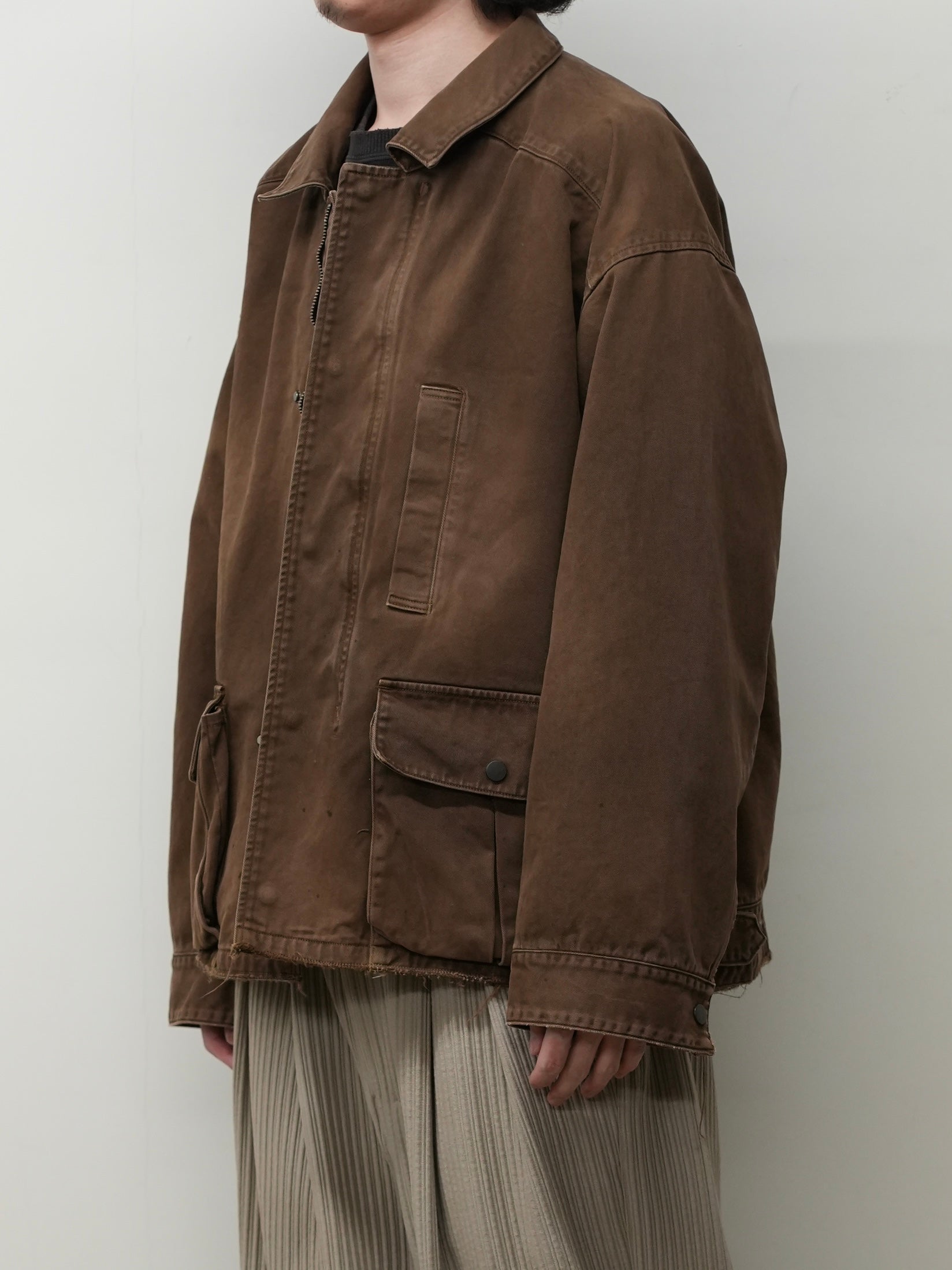 HIGHCOUNT DRILL AGING JACKET(BROWN) – ANCELLM