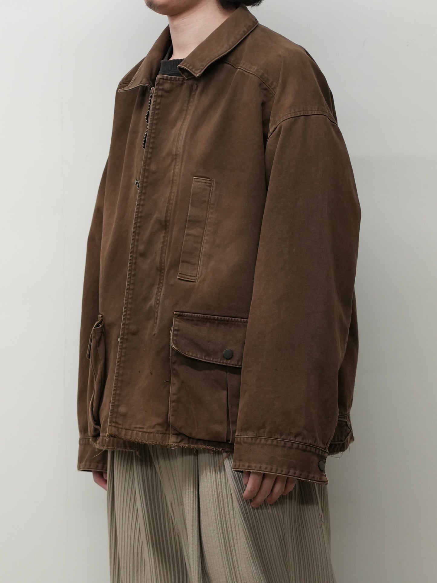 HIGHCOUNT DRILL AGING JACKET(BROWN)