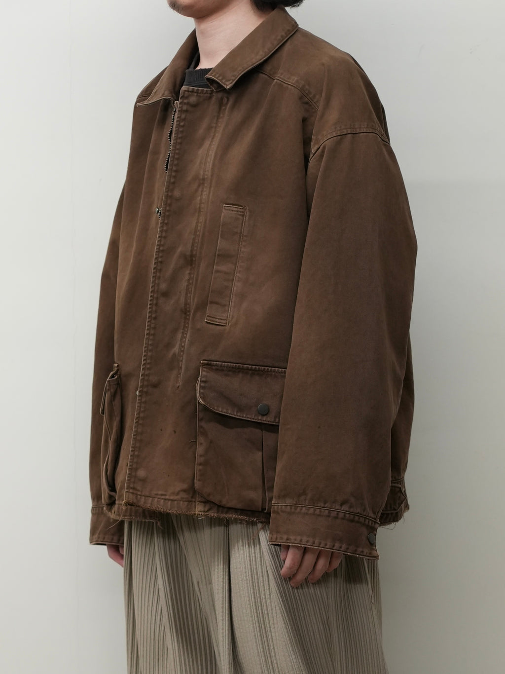 HIGHCOUNT DRILL AGING JACKET(BROWN)