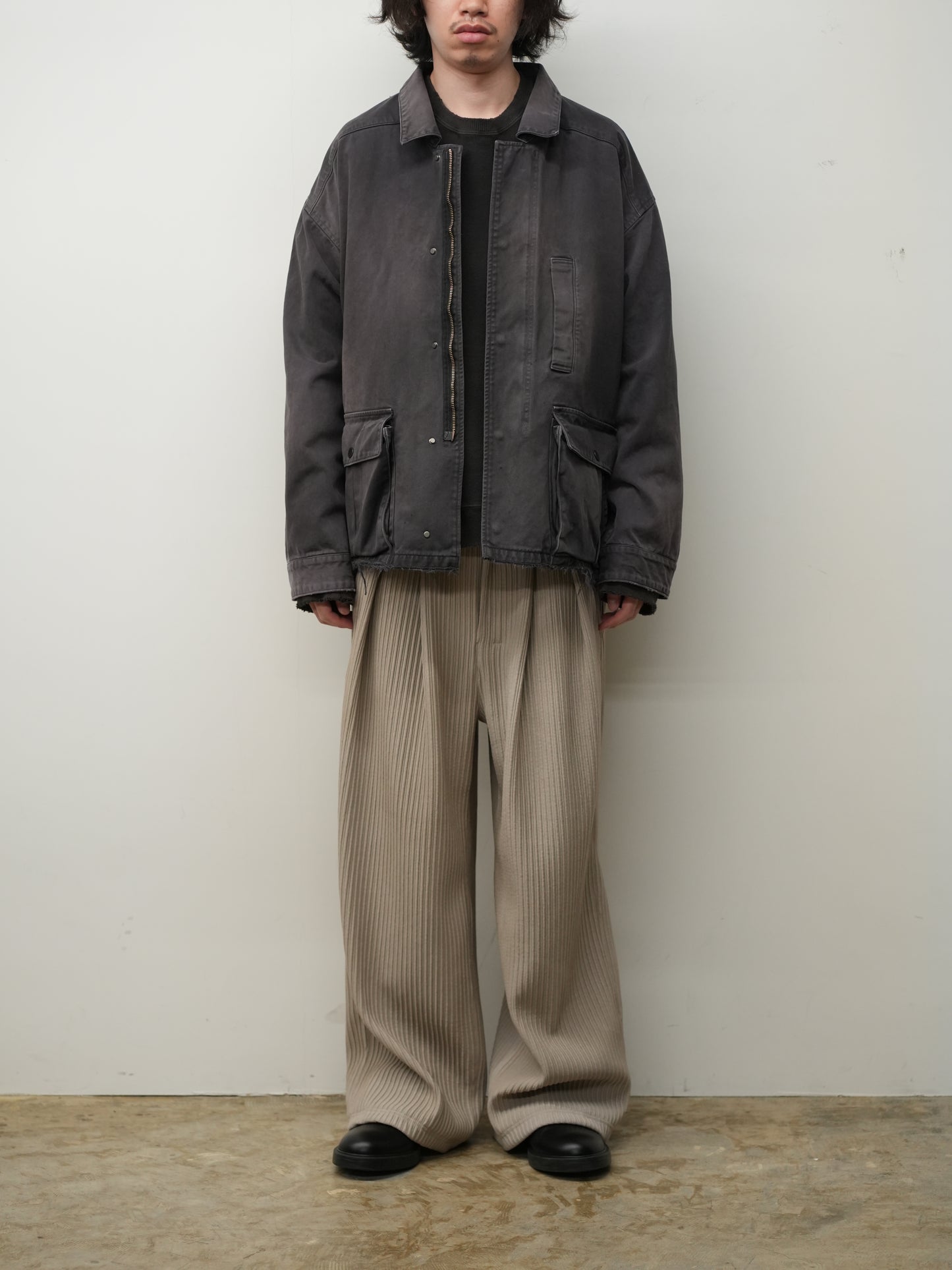 HIGHCOUNT DRILL AGING JACKET(BLACK)