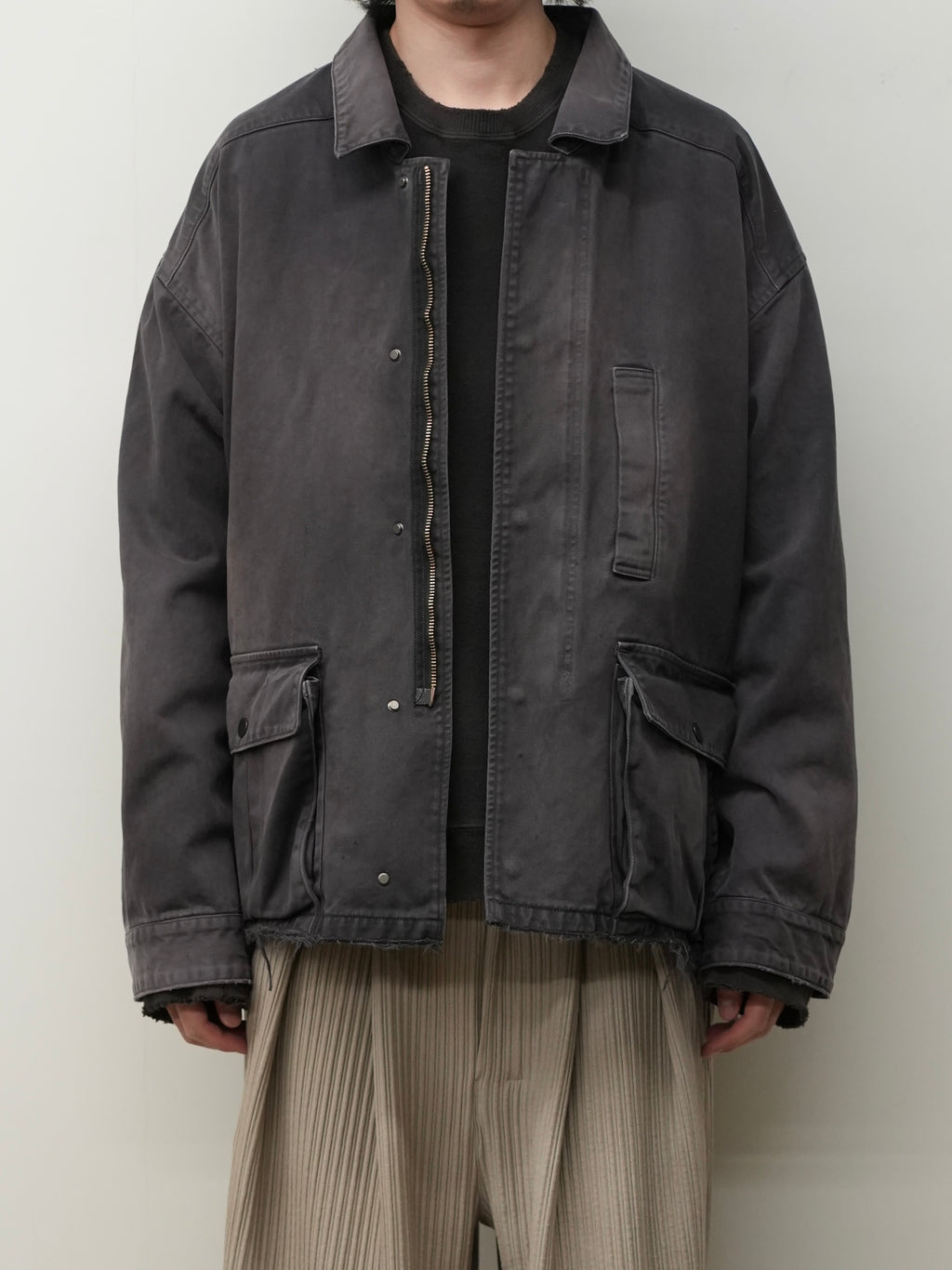 HIGHCOUNT DRILL AGING JACKET(BLACK)