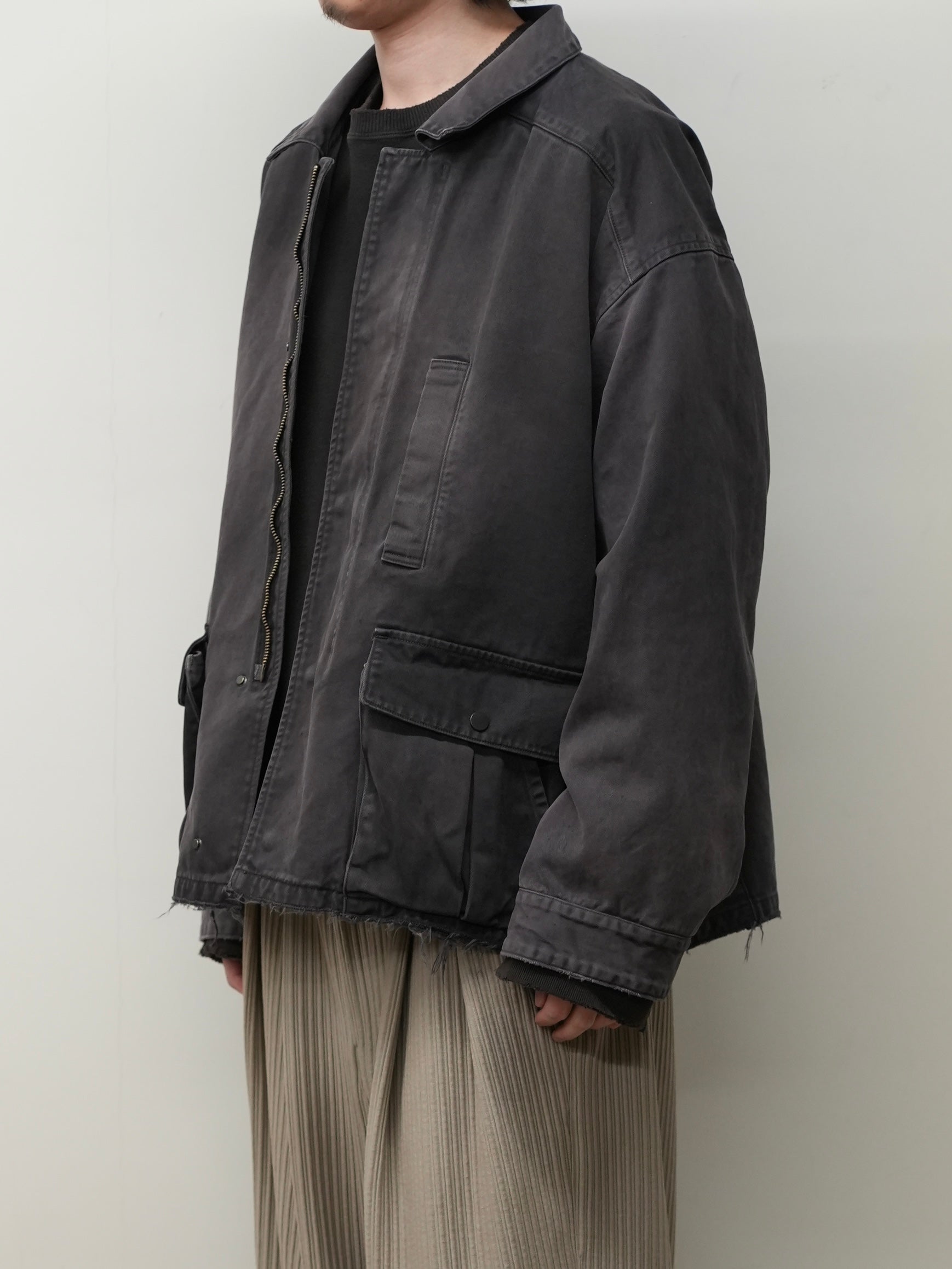 HIGHCOUNT DRILL AGING JACKET(BLACK) – ANCELLM