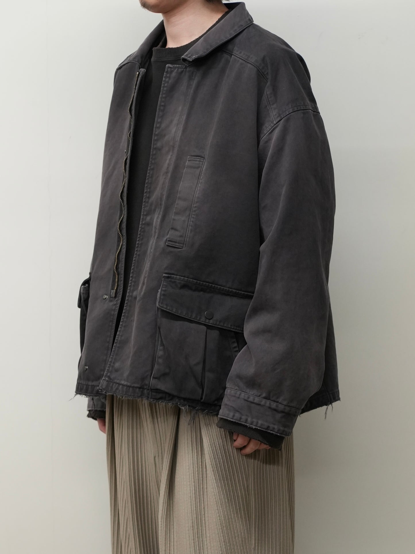 HIGHCOUNT DRILL AGING JACKET(BLACK)