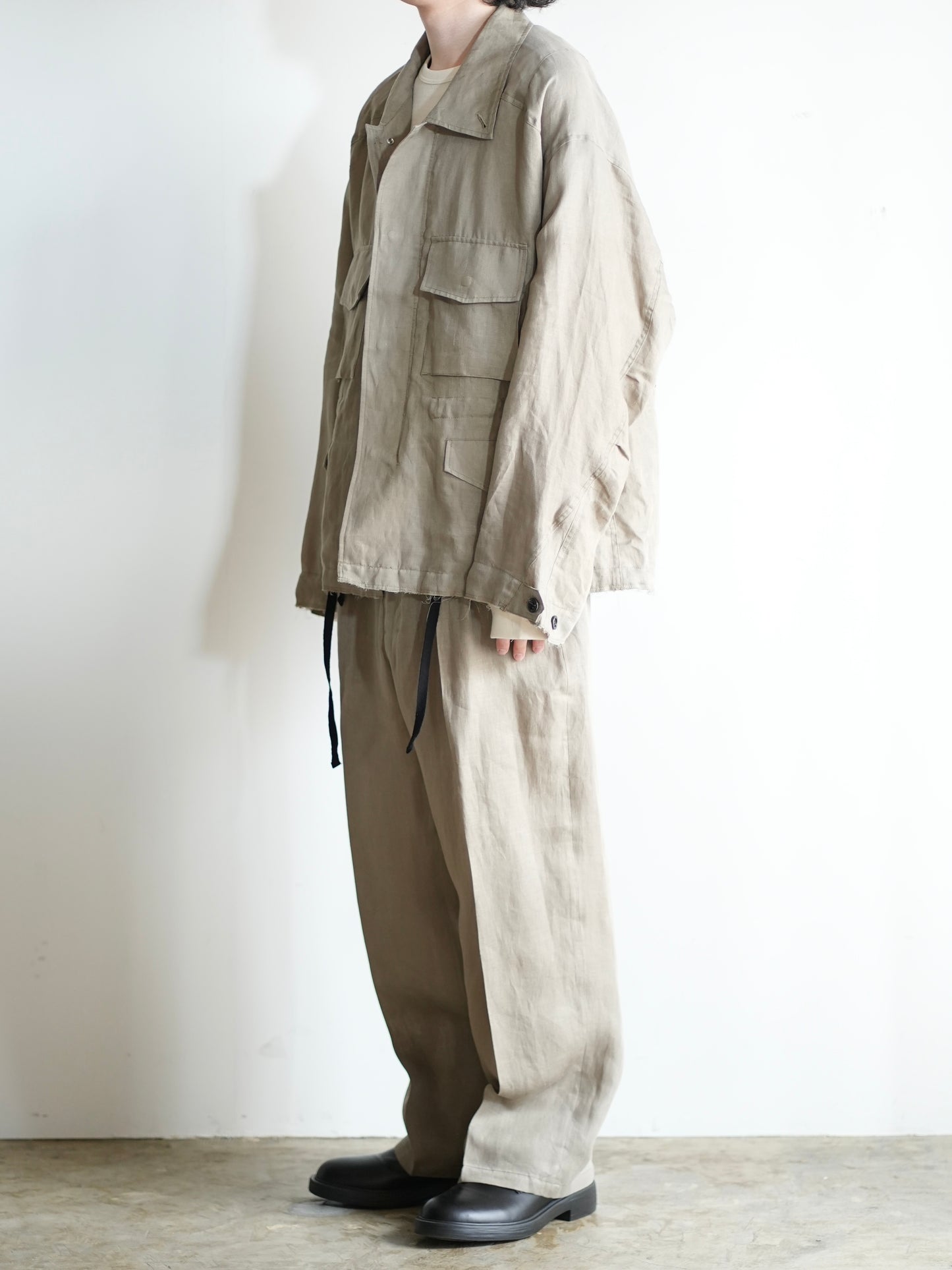 100/S LINEN FIELD JACKET(KHAKIBEIGE)