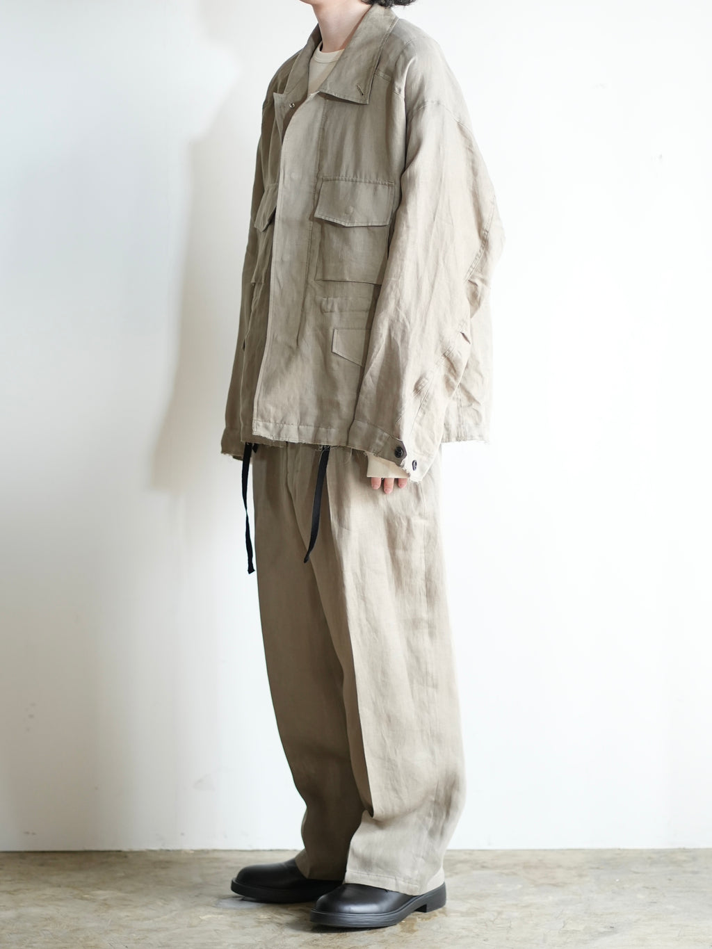 100/S LINEN FIELD JACKET(KHAKIBEIGE)