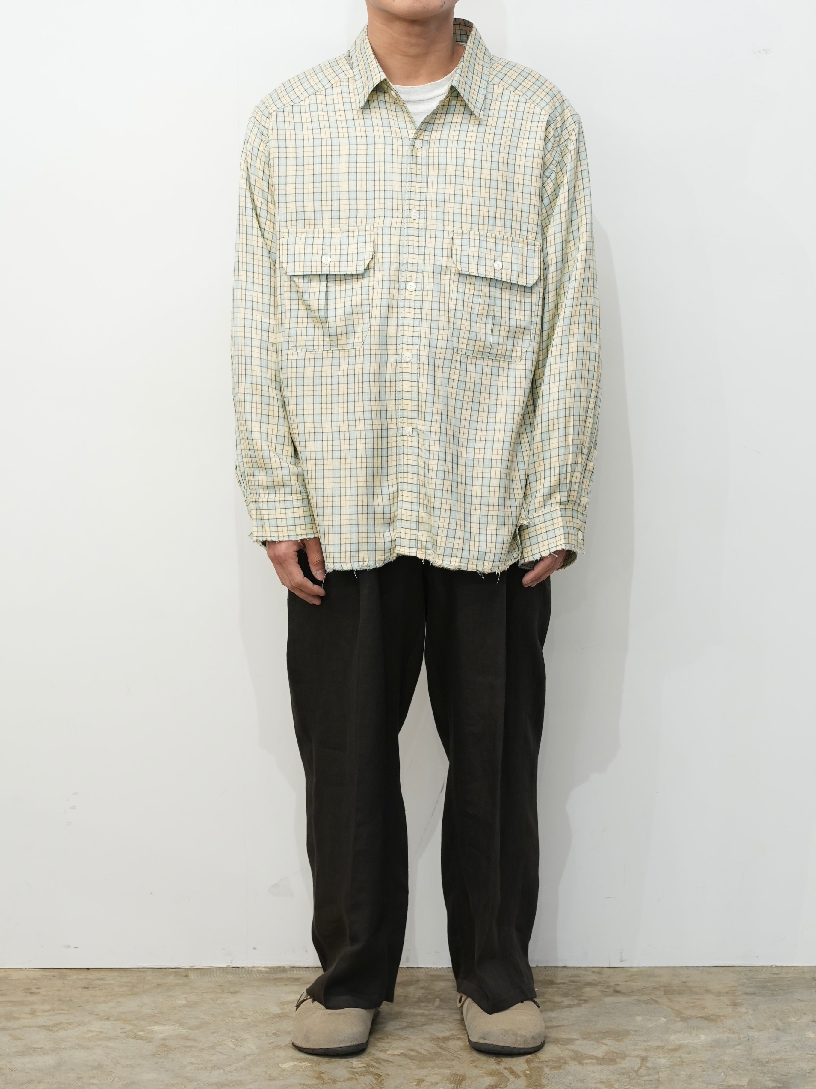 NEL CHECK OVER WORK SHIRT(CREAM) – ANCELLM
