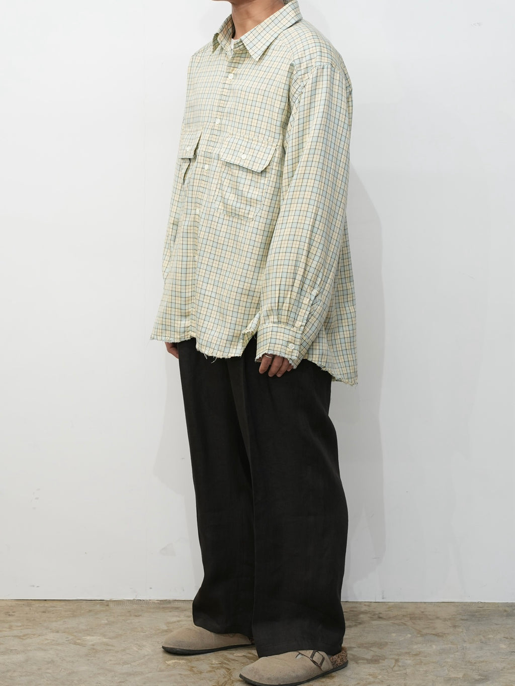 NEL CHECK OVER WORK SHIRT(CREAM) – ANCELLM