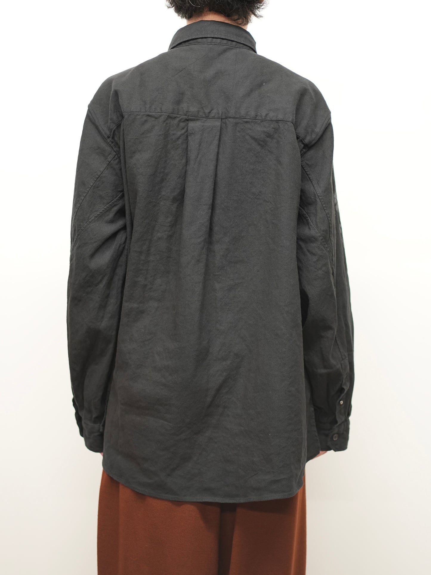 L/C NEP FLOWER EMBROIDERY OVER SHIRT(BLACK)