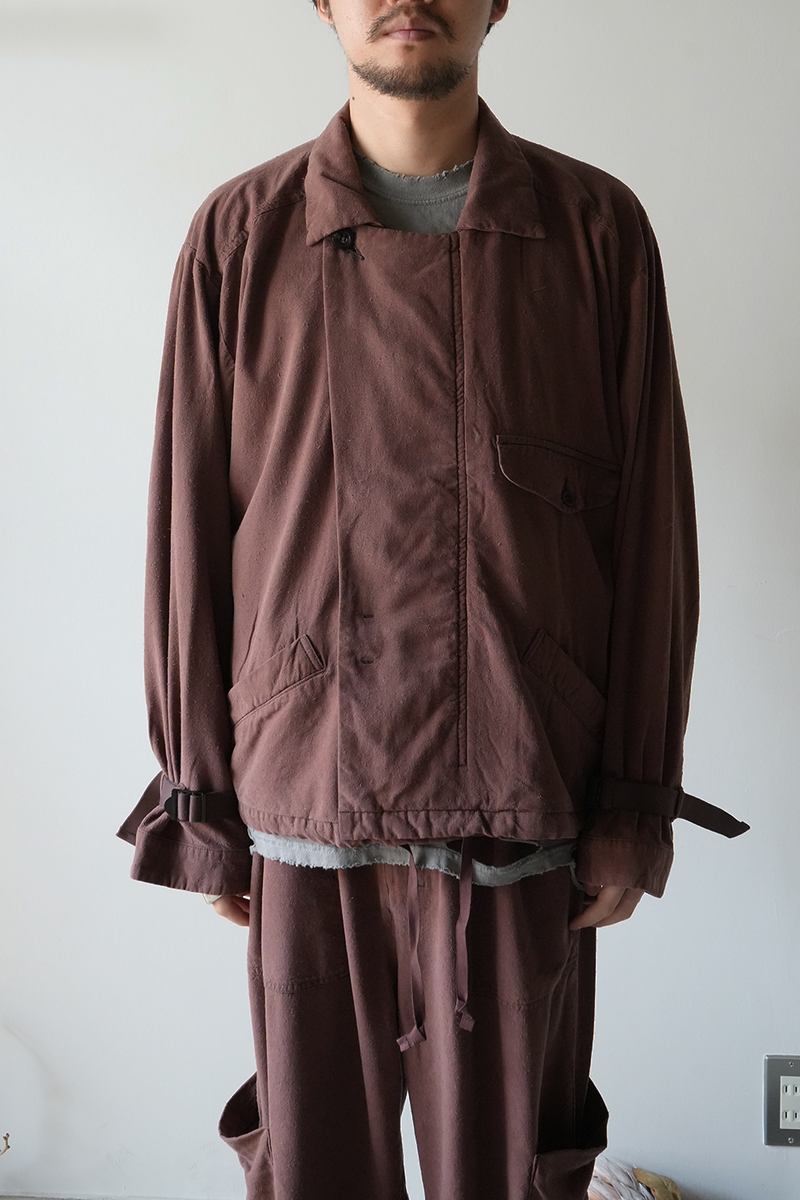 SILK SUEDE WRAP BLOUSON(BROWN)