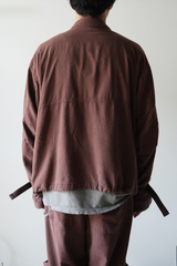 SILK SUEDE WRAP BLOUSON(BROWN)