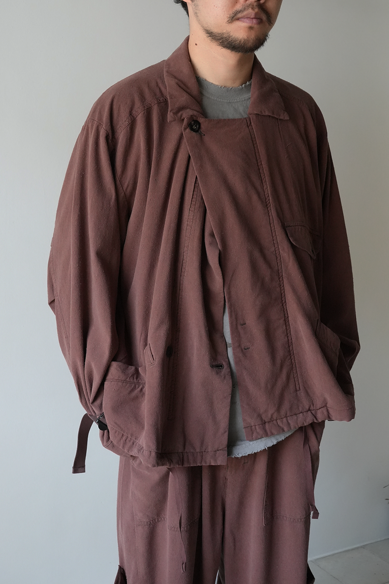 SILK SUEDE WRAP BLOUSON(BROWN)