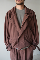 SILK SUEDE WRAP BLOUSON(BROWN)