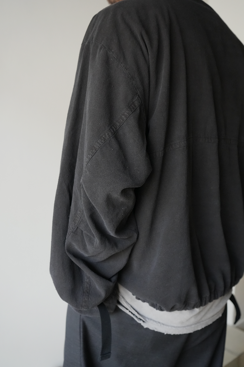 SILK SUEDE WRAP BLOUSON(BLACK)