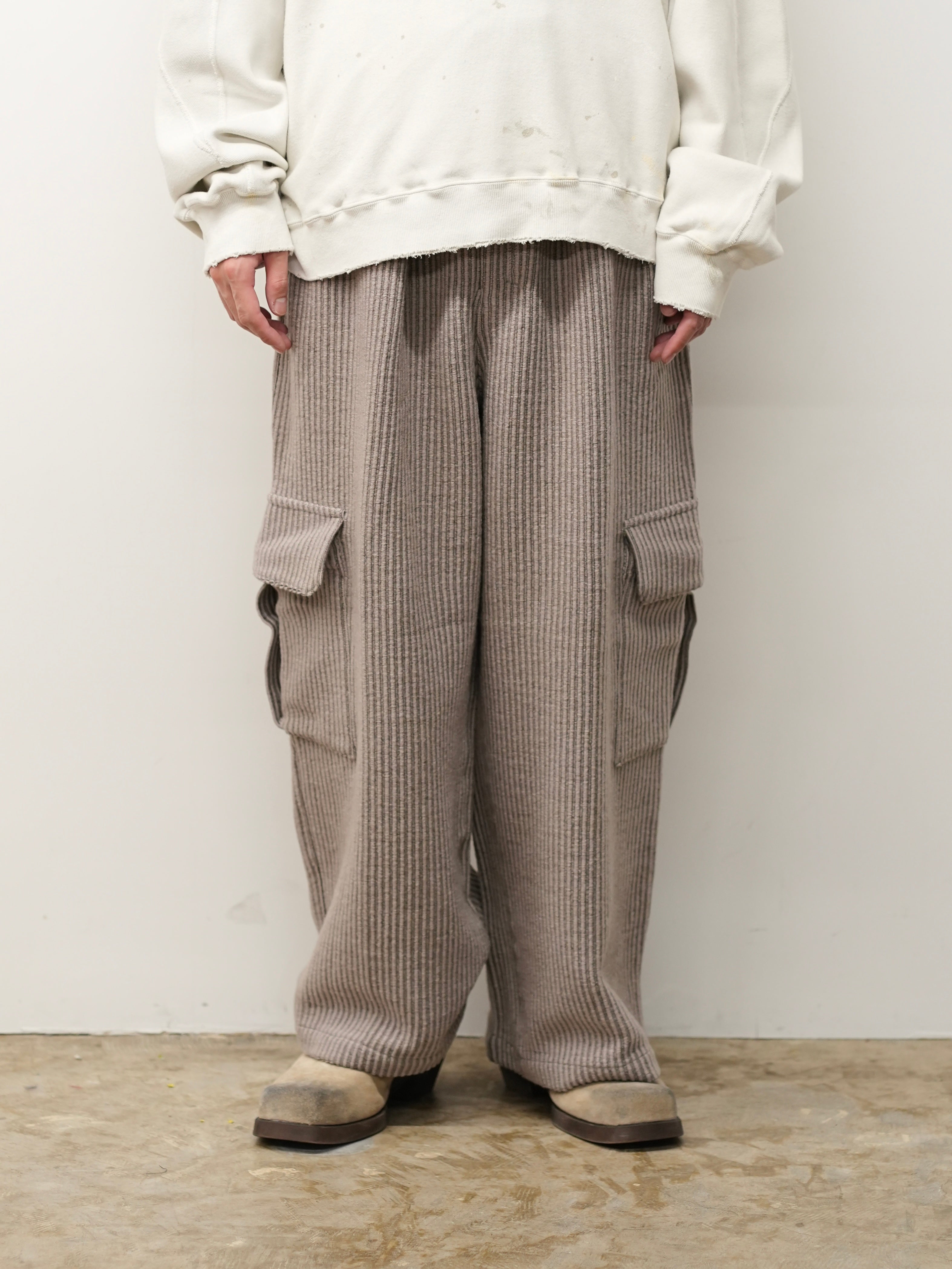 ANCELLM WOOL CORDUROY CARGO SLACKS 1サイズ WOOL CORDUROY CARGO SLACKS(SAND) – ANCELLM