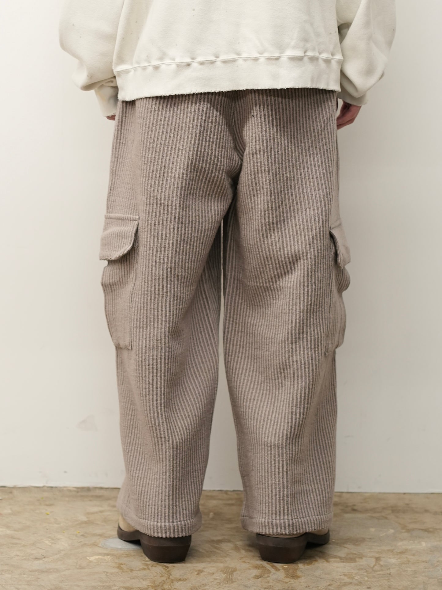 WOOL CORDUROY CARGO SLACKS(SAND)