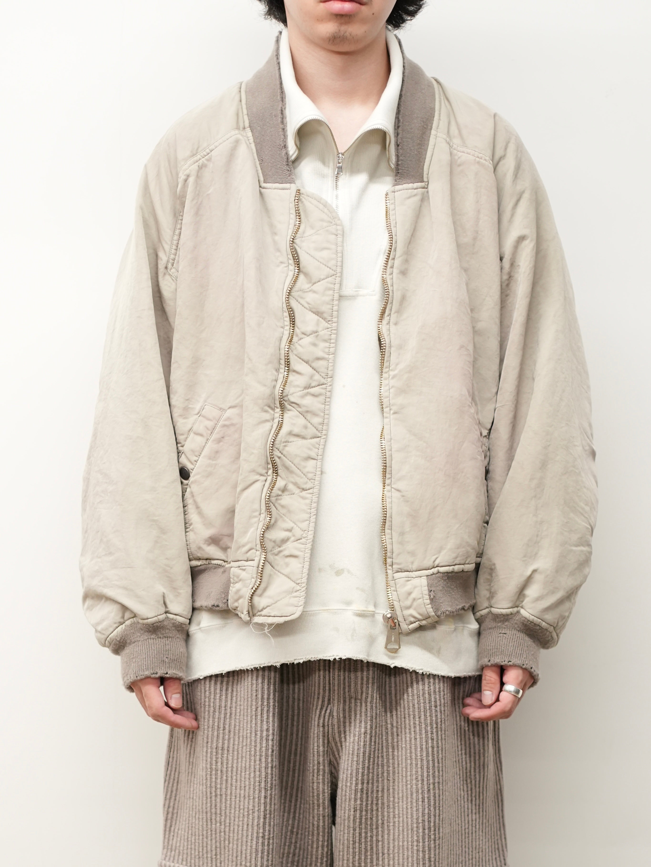 FADED BOMBER JACKET | SAND | ボンバージャケット FADED BOMBER JACKET(SAND) – ANCELLM