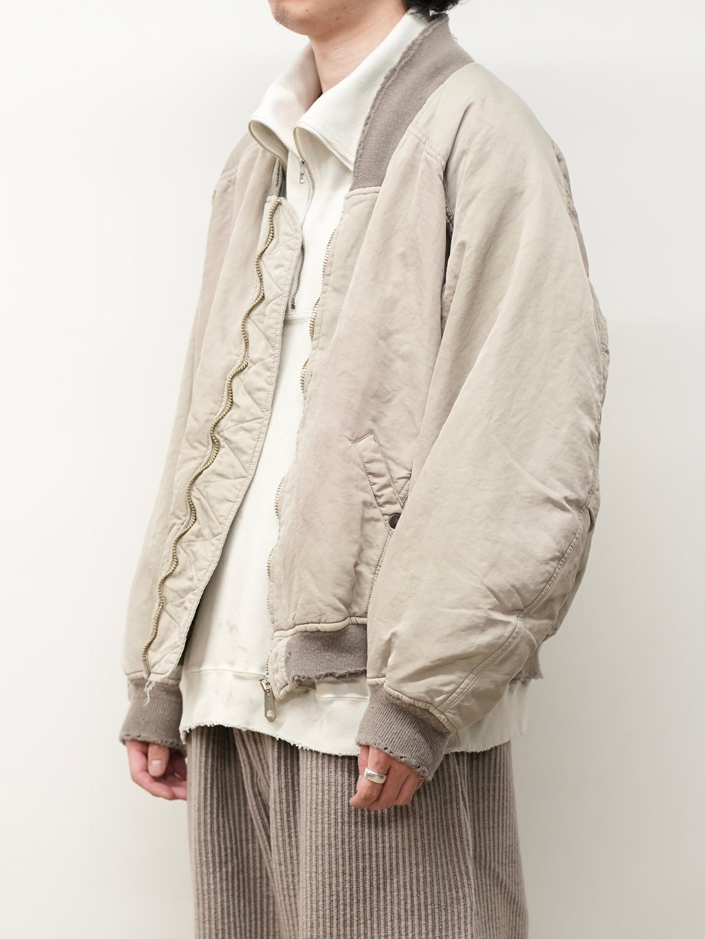 FADED BOMBER JACKET(SAND)