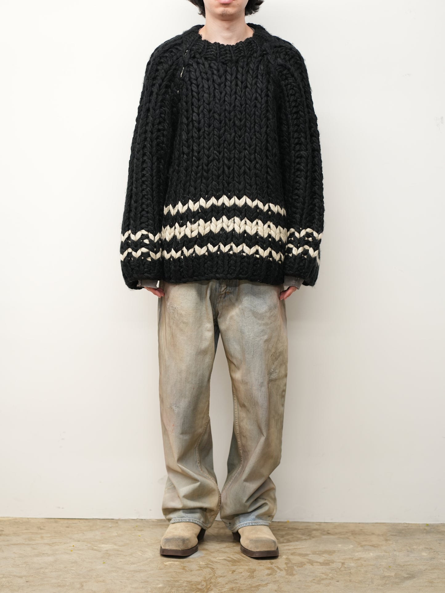 CHUNKY KNIT(BLACK)