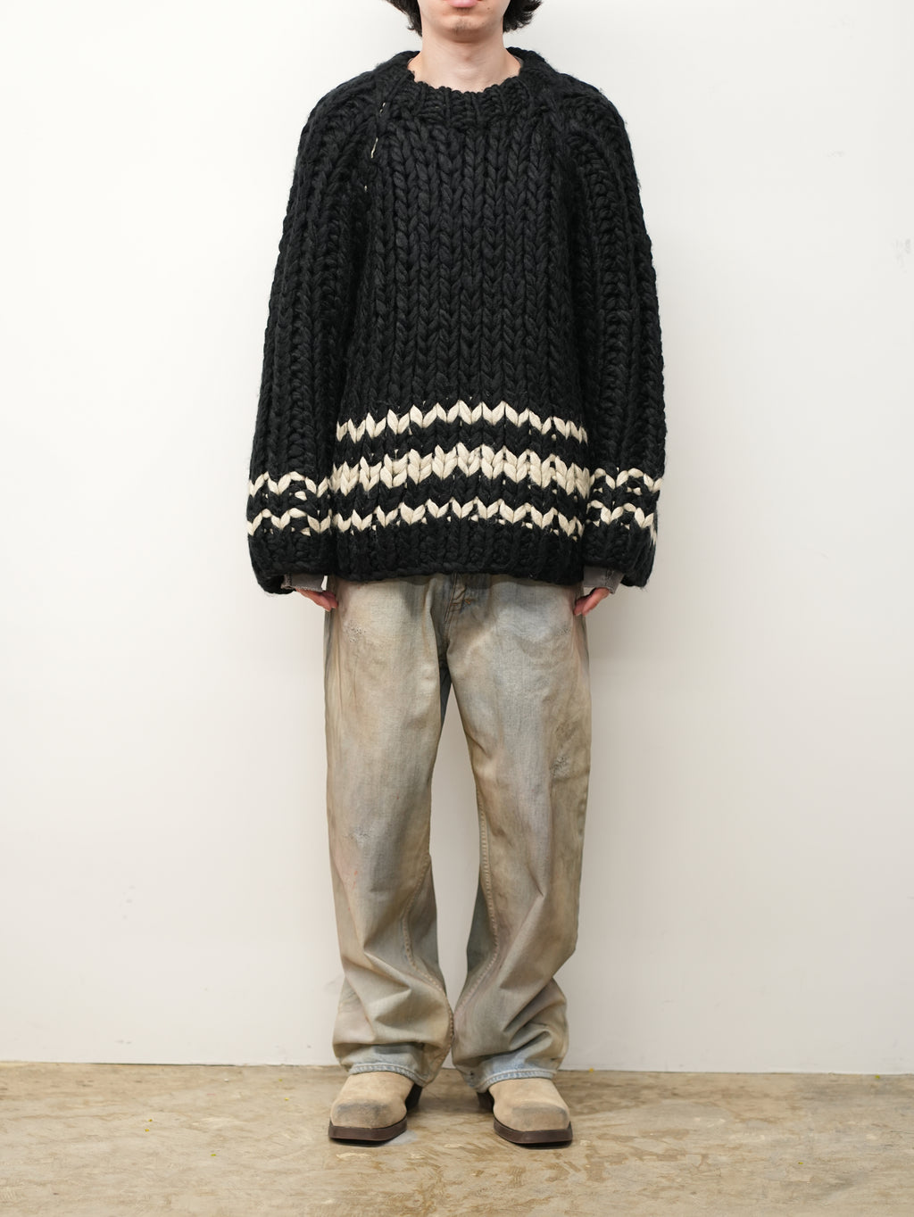 CHUNKY KNIT(BLACK)