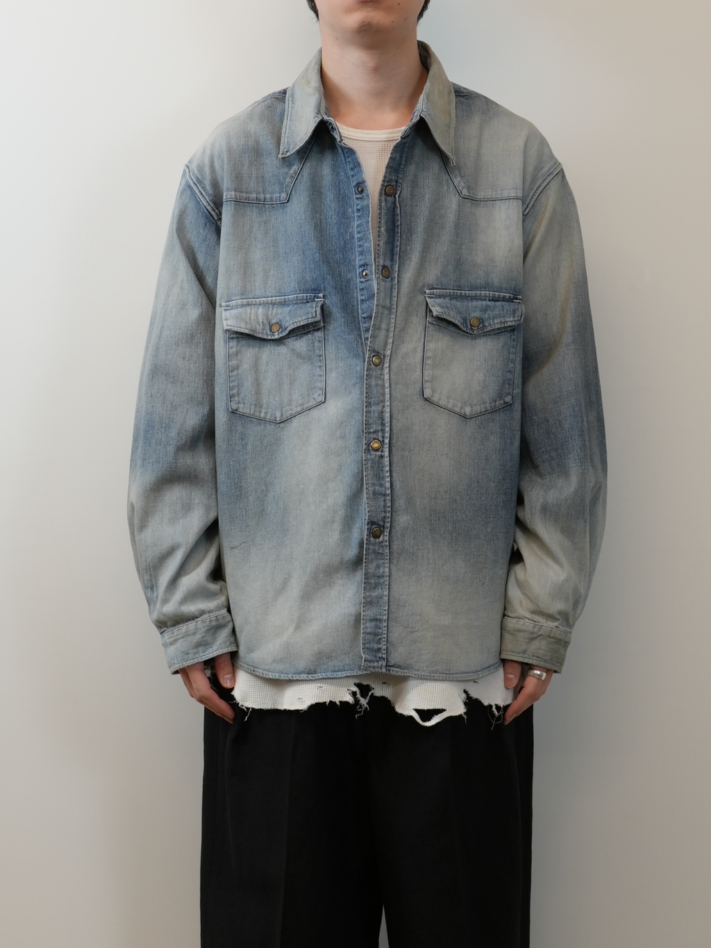 ancellm dress denim shirt シャツ アンセルム 24aw ancellm dress denim shirt シャツ アンセルム 24aw